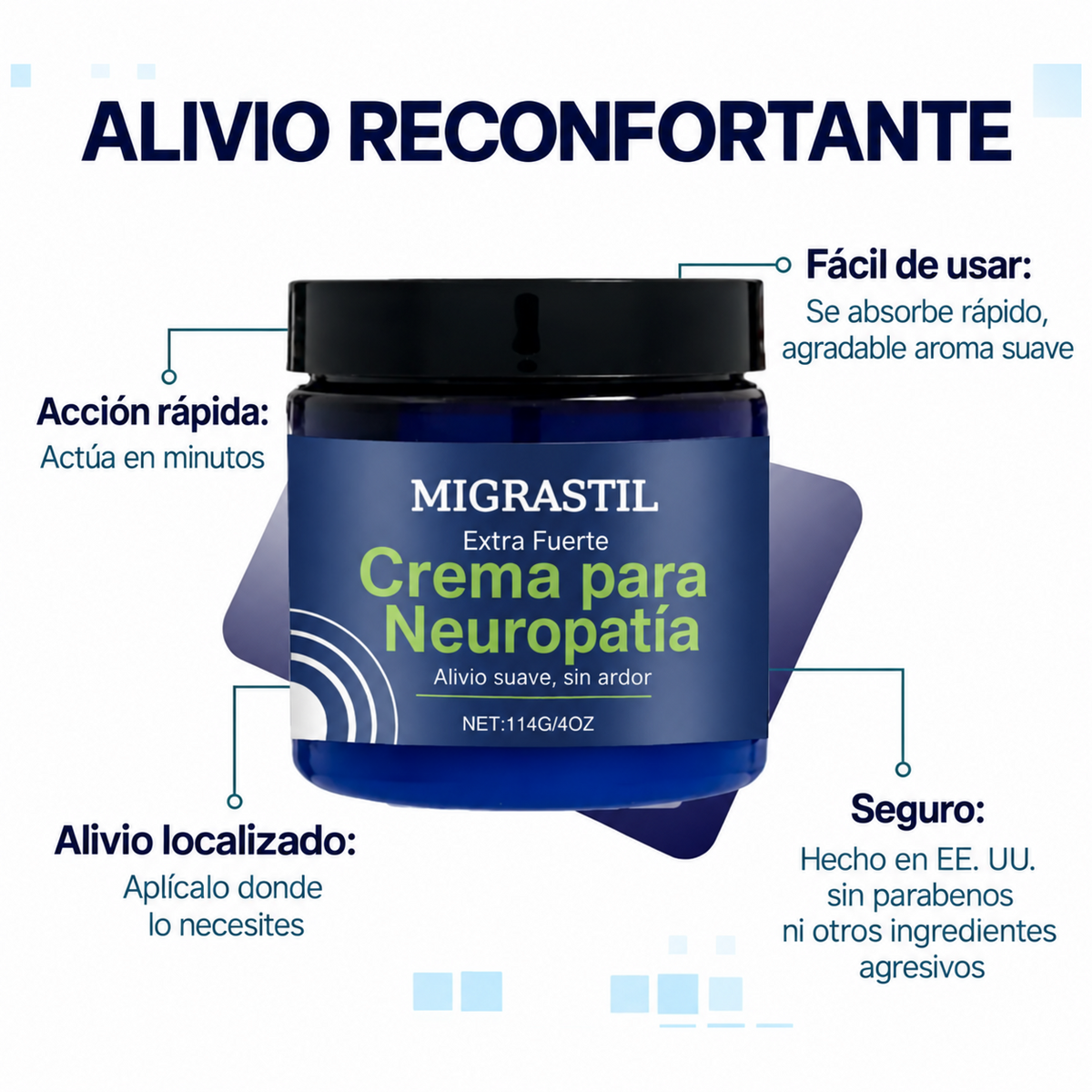 Migrastil™ Crema Natural para Neuropatía 114 g.