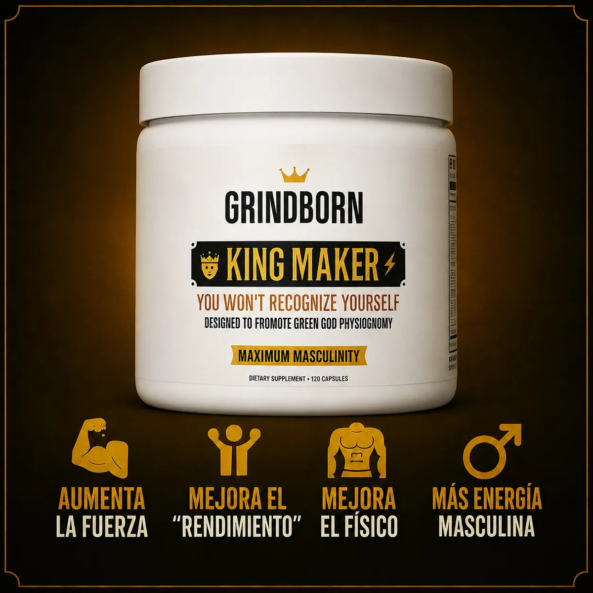 King Maker™ Suplemento Masculino para el Rendimiento Físico y Mental 120 Capsulas